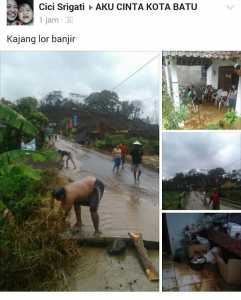 oto-foto saat air meluap dan masuk ke rumah warga, diambil dari postingan warga di Facebook. (Istimewa)