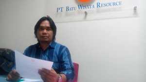 Dirut PT BWR Bagyo Prasasti Prasetyo di ruang kerjanya lantai V Balai Kota Among Tani, Selasa (16/5).