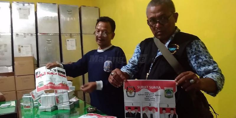 Data Sementara, 3.662 Surat Suara untuk Pilkada Kabupaten Malang Rusak