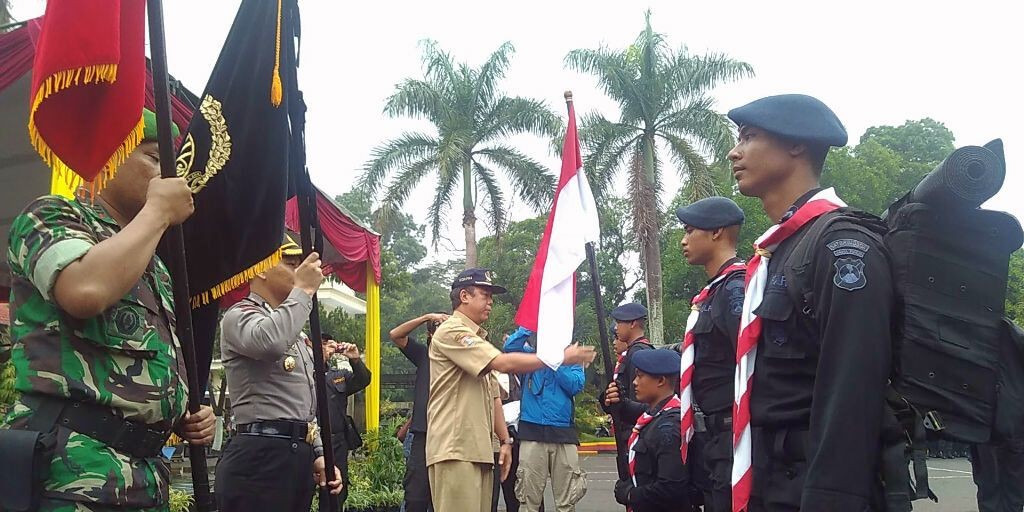 Gerimis, Pasukan Napak Tilas Komjen HM Jasin Lanjutkan Perjalanan