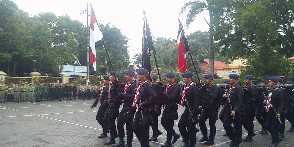 Pasukan Napak Tilas Komjen HM Jasin Tiba di Mapolres Malang