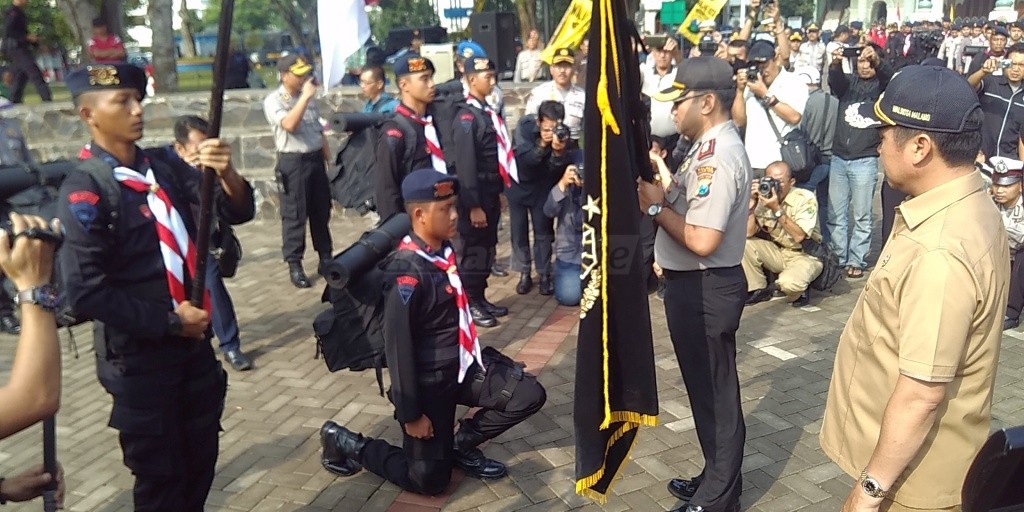 Pasukan Napak Tilas Komjen Pol HM Jasin Disambut Forpimda Kota Malang