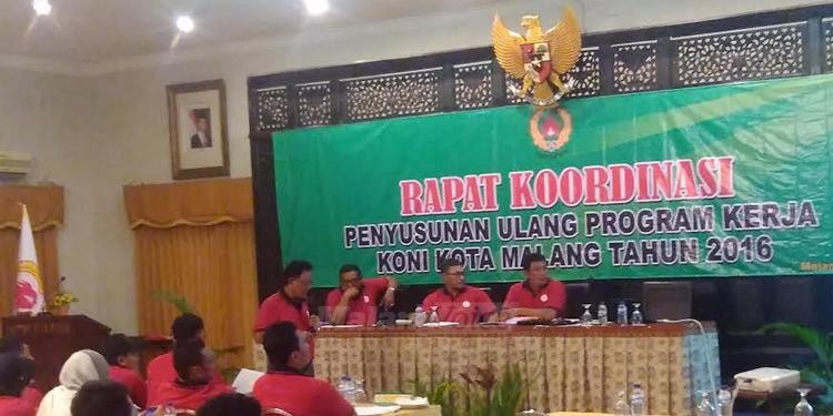 Rapat koordinasi KONI Kota Malang. (Deny)