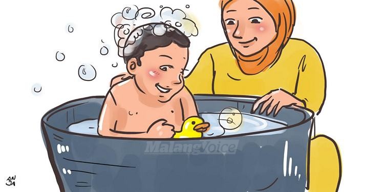 bayi mandi air hangat (anja)