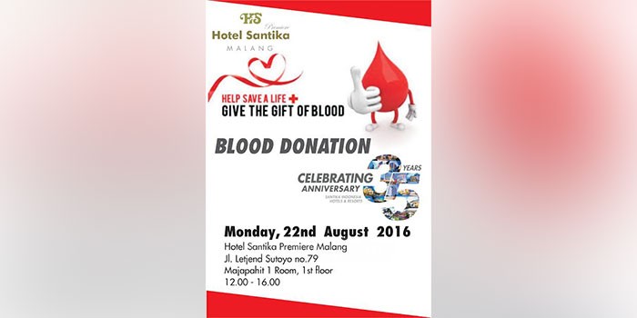 Donor Darah Marathon untuk HUT ke-35 Santika Indonesia.