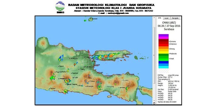 Hujan Disertai Kilat dan Angin Kencang Landa Jawa Timur