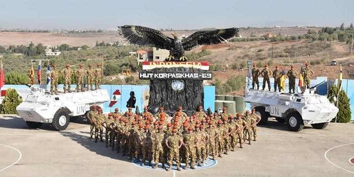 Aksi prajurit Paskhas yang bertugas di Lebanon. (istimewa)