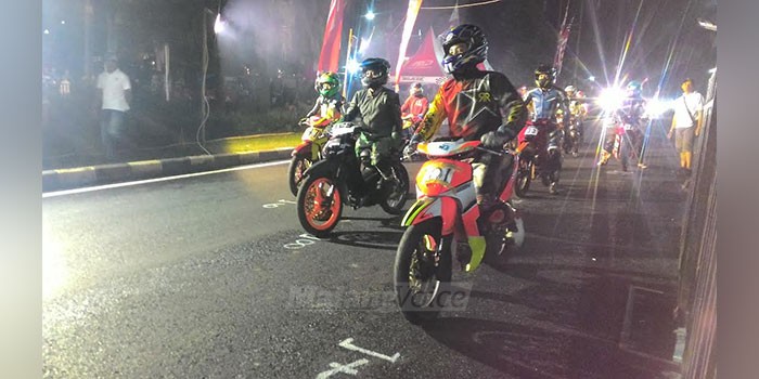 Pembalap saat turun di Night Racing Kota Batu 2016.(Miski)