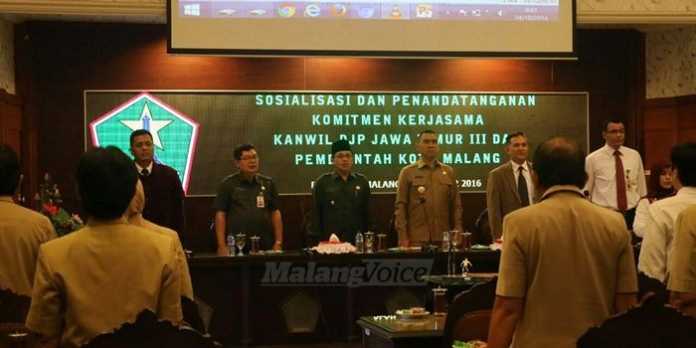 Pertemuan sebelum penandatanganan MoU KSWP di Balai Kota Malang.