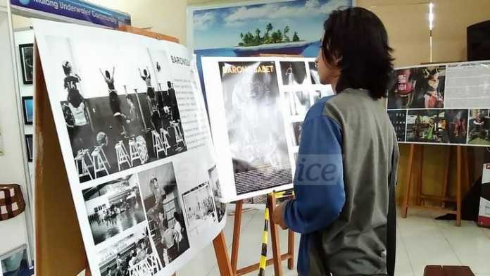 Salah seorang pengunjung mengamati pameran foto Malang Photo Day. (Muhammad Choirul)