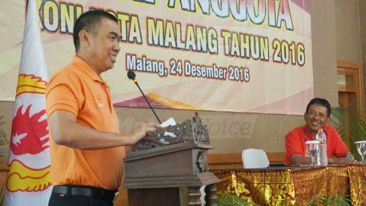 Wali Kota Malang, HM Anton, menyampaikan sambutan.