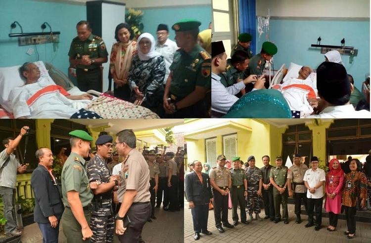 Danlanal Malang Dampingi Pangdam Kunjungi KH Hasyim Muzadi