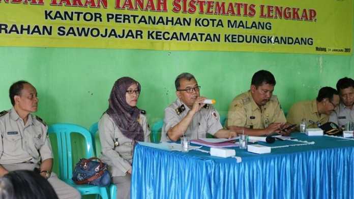 Kantor Pertanahan Kota Malang menggelar sosialisasi pendaftaran tanah sistematis lengkap. (Muhammad Choirul)