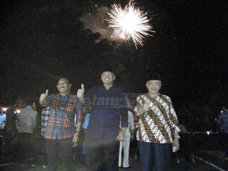 Pesta kembang api di Pendopo Panji, Kabupaten Malang