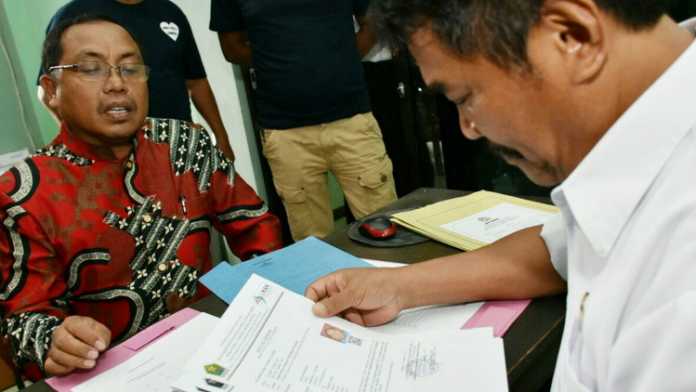 Haris Thofly mendaftarkan diri sebagai Calon Ketua PSSI Kota Malang. (Ist)
