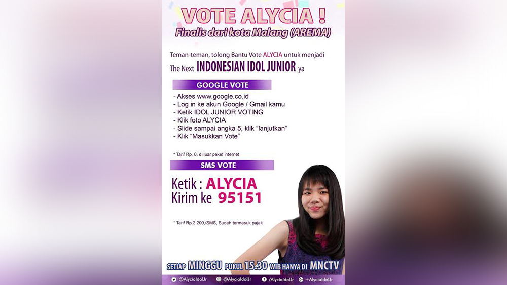 Poster Alycia Indonesian Idol Jr