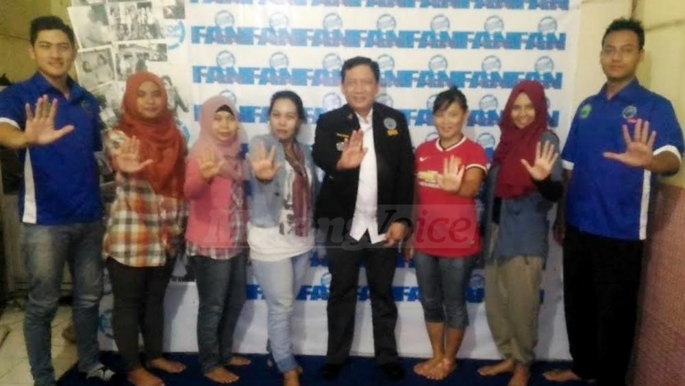 Pengurus FAN bersama Kepala BNN Kota Malang, Bambang Sugiharto. (deny)
