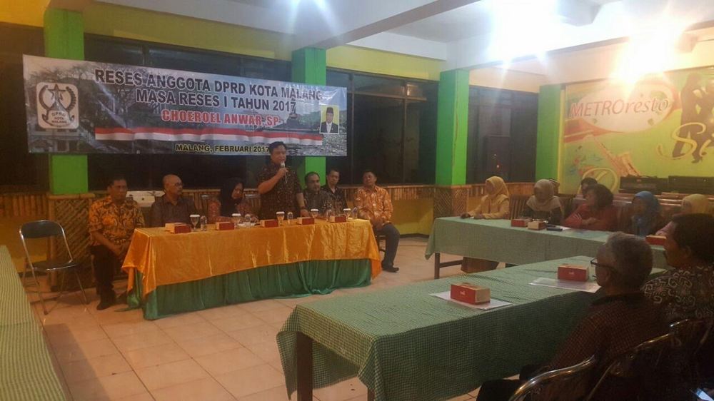 Suasana Reses anggota DPRD Kota Malang, Choeroel Anwar. (Ist)