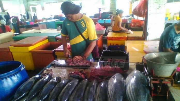 Penjualan ikan di TPI Sendang Biru (Tika)