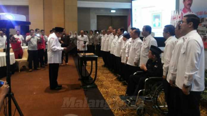 Para pengurus PMI Kota Malang resmi dilantik. (Muhammad Choirul)