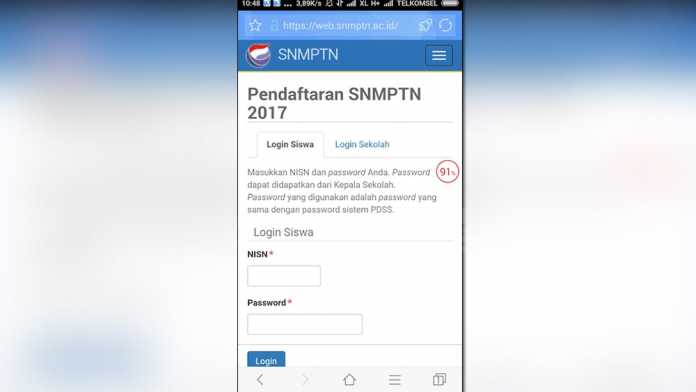 Pendaftaran SNMPTN online (Tika)