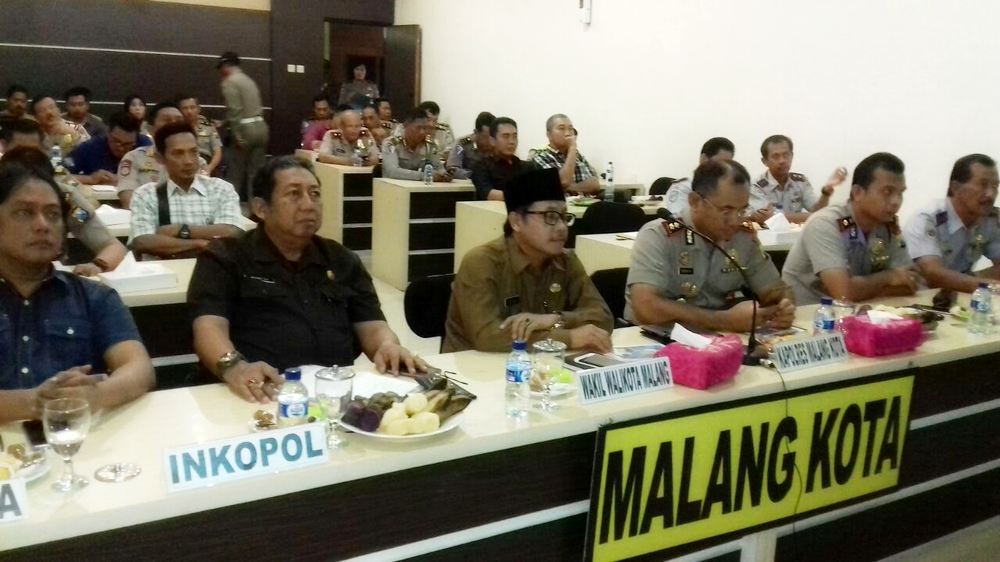 Suasana video conference di Mapolres Malang Kota. (istimewa)
