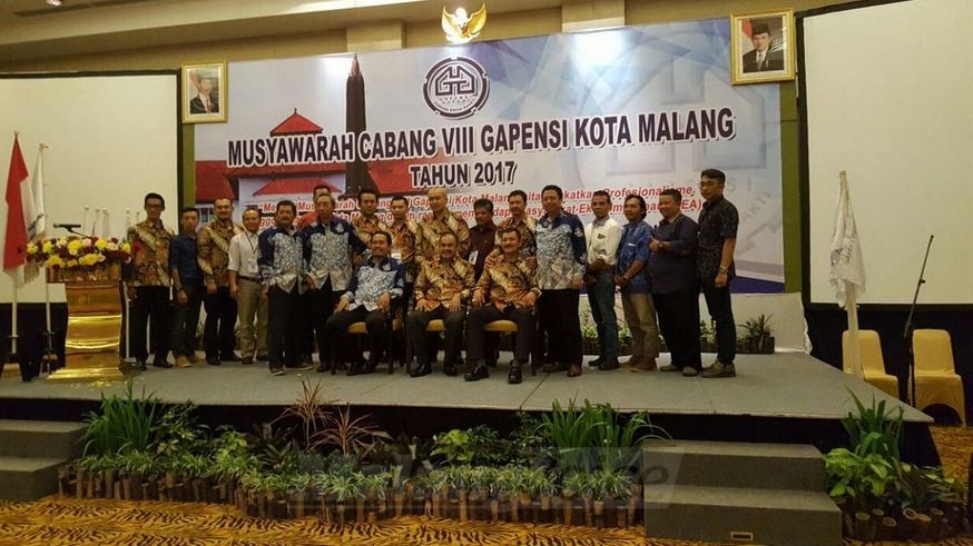 Bambang Sumarto terpilih sebagai Ketua BPC Gapensi Kota Malang. (Muhammad Choirul)