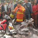 Motor yang terbakar di Alun-alun (ist)