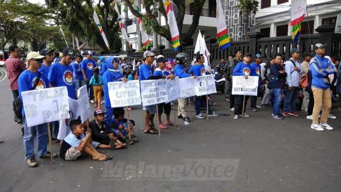 Aksi FPBI di Kota Malang. (deny)