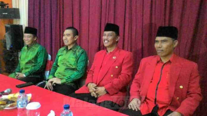 Ketua DPC PKB, HM Anton bersama Ketua DPC PDIP, Arif Wicaksono di acara silaturrahim kedua partai.(miski)