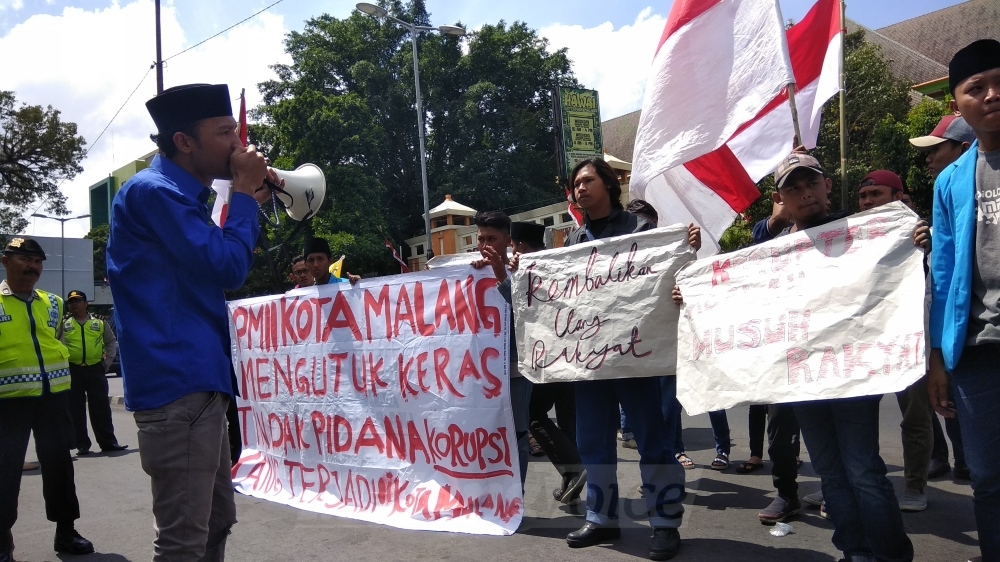PMII Kota Malang Beri Dukungan KPK Usut Tuntas Kasus Korupsi