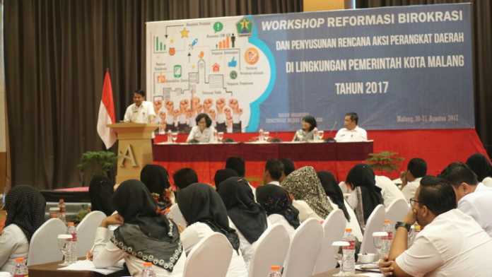 Pemkot Malang menggelar workshop reformasi birokrasi dan penyusunan rencana aksi perangkat daerah. (Bagian Humas Pemkot Malang)