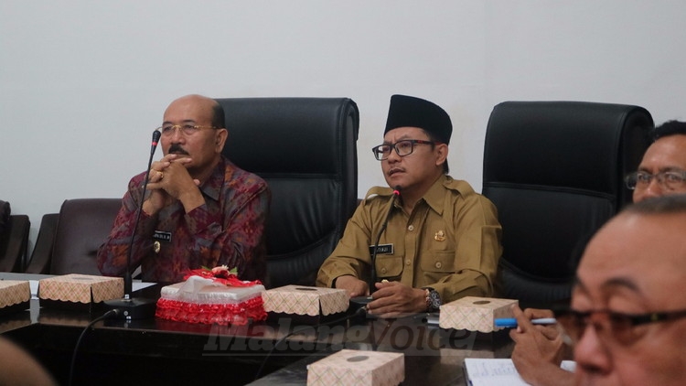 Wakil Wali Kota Malang, Sutiaji, menerima kunjungan kerja Wakil Bupati Kabupaten Karangasem. (Bagian Humas Pemkot Malang)