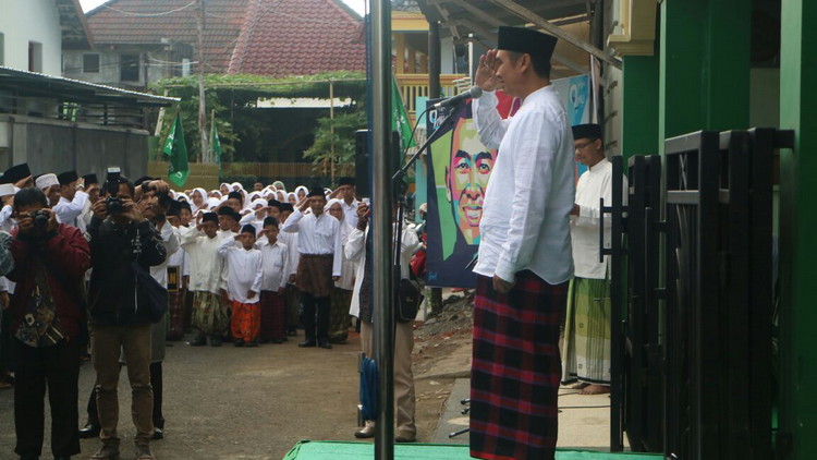 Wali Kota Malang, HM Anton hadiri Apel Hari Santri 2017. (Bagian Humas Pemkot Malang)
