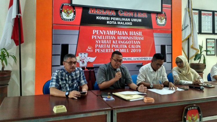 KPU Kota Malang Nyatakan Lima Parpol Penuhi Syarat