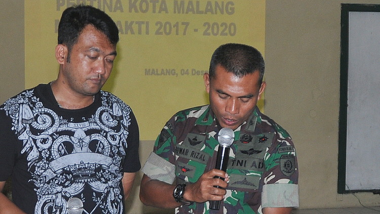 Ketua Umum Pertina Kota Malang Wiebie Dwi Andriyas dan Ketua Harian Letkol CBA Edwar Rizal S.Sos. (istimewa)