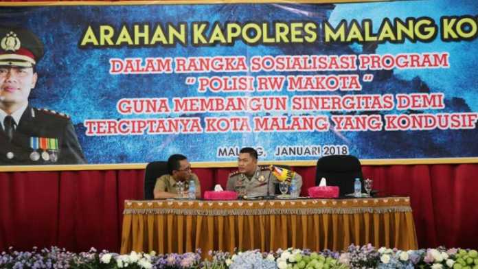 Kapolres Malang Kota AKBP Asfuri memberikan arahan terkait polisi RW. (istimewa)