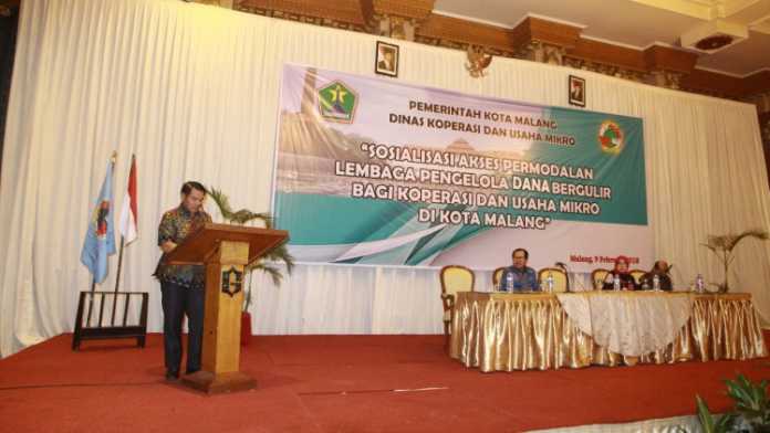 Suasana ajang 'Sosialisasi Akses Permodalan Lembaga Pengelola Dana Bergulir bagi Koperasi dan Usaha Mikro di Kota Malang'. (Istimewa)