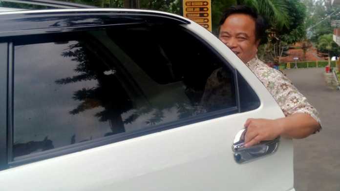 Choirul Amri Ketua Komisi A DPRD Kota Malang usai jalani pemeriksaan KPK di Polres Batu, Rabu (7/2). (Aziz / MVoice)