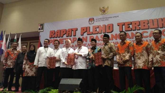 KPU Kota Malang menetapkan tiga Pasangan Calon Wali Kota dan Wakil Wali Kota Malang. (Muhammad Choirul) 