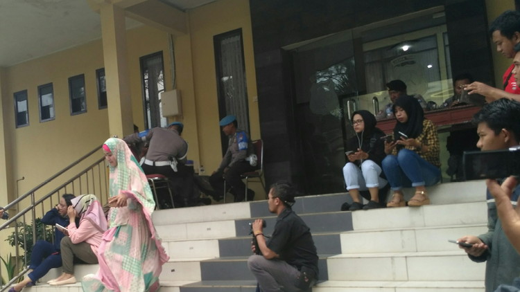 Suasana ruang yang digunakan untuk pemeriksaan KPK di Aula Mapolres Malang Kota. (Muhammad Choirul)