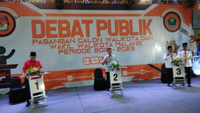 Debat paslon Wali Kota dan Wakil Wali Kota Malang. (deny rahmawan)
