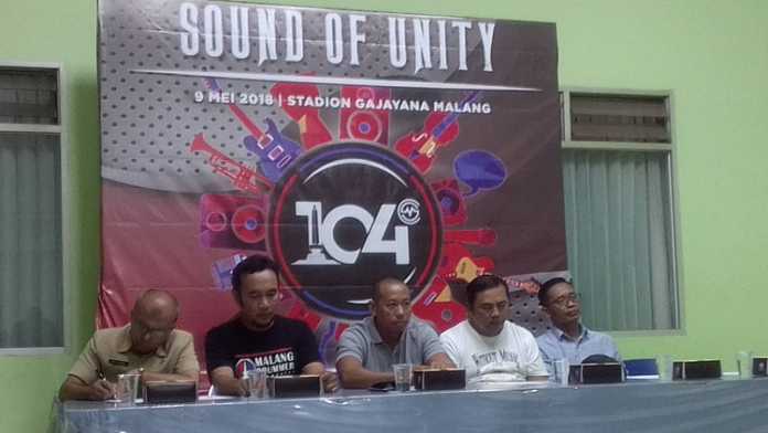 Tim Malang Sound Community saat press conference kemarin, Senin (7/5). (Lisdya Shelly)