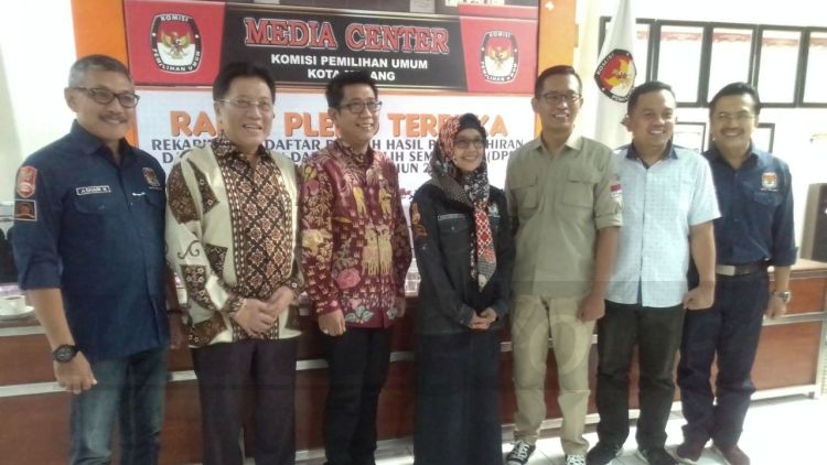 Anggota DPD RI saat mengunjungi KPU Kota Malang. (Lisdya Shelly)