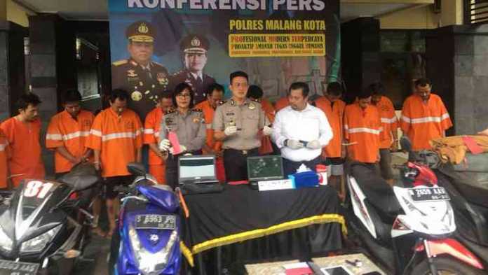 Hasil ungkap Operasi Sikat Semeru 2018 di Polres Malang Kota. (deny rahmawan)
