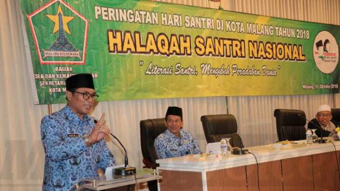 Wakil Wali Kota Malang Sofyan Edi Jarwoko hadiri Peringatan Hari Santri Nasional di Hotel Pelangi, Rabu (17/10). (Humas Pemkot Malang)