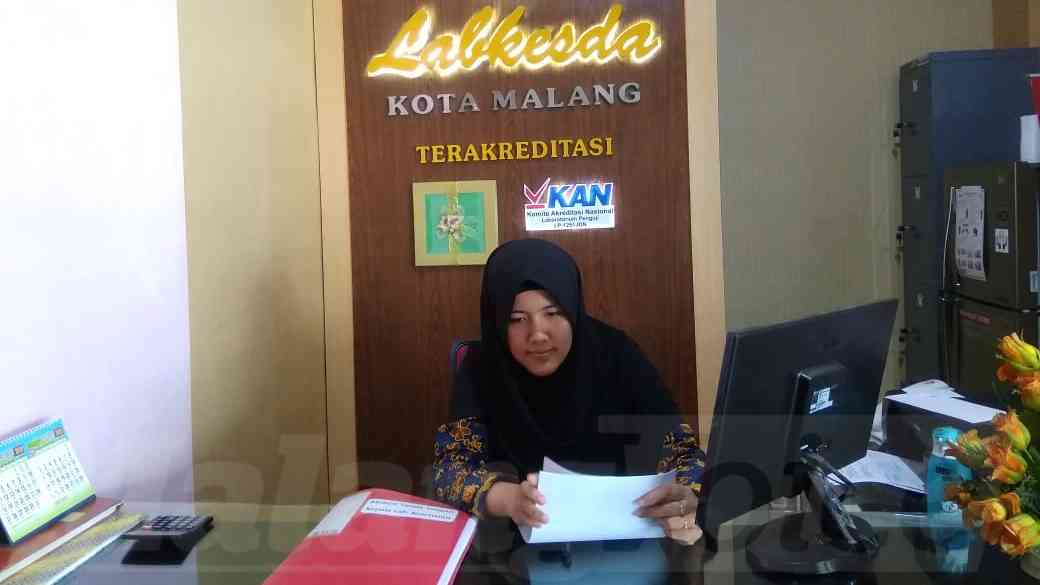 Ruang receptionist Labkesda Kota Malang. (Lisdya)
