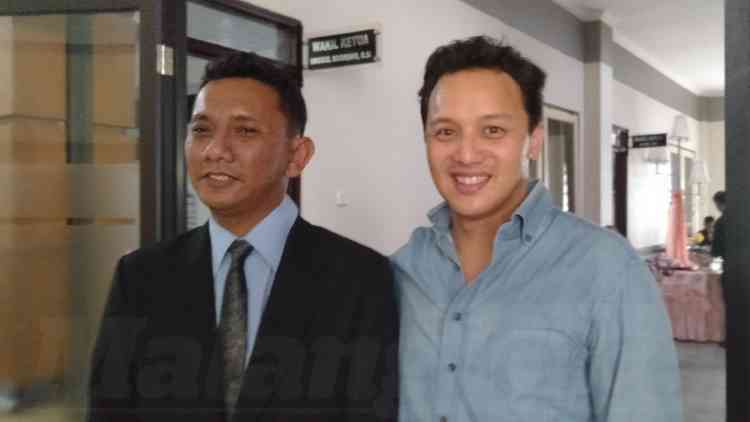 Moreno Soeprapto bersama Wakil Ketua DPRD Kabupaten Malang, Unggul Nugroho. (Toski D)