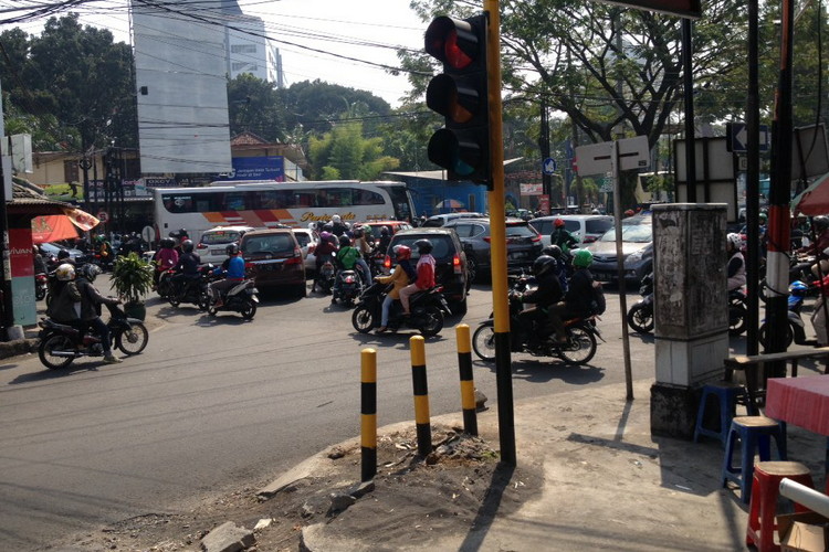 Kondisi kemacetan di kawasan UB, Jalan Veteran. (Twitter)