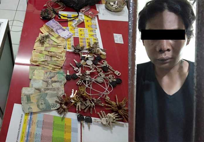 Tersangka pencurian kotak amal Syaiful Abidin (40) asal Kecamatan Sukun, Kota Malang diamankan di Polsek Batu, Senin (8/7).